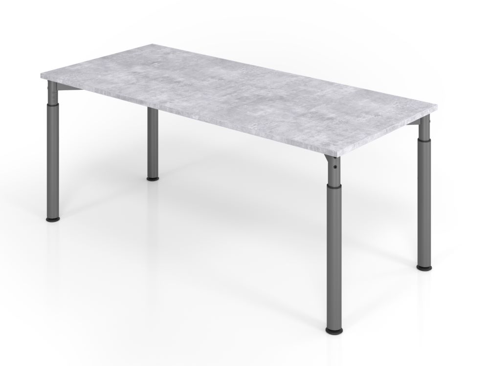 Produktbild Hammerbacher Schreibtisch YS19 4 Fuß 180 x 80 cm Beton / Graphit höheneinstellbar