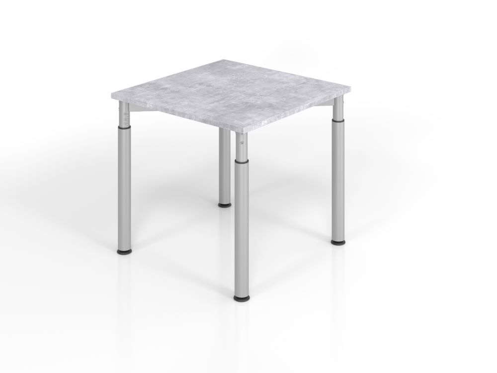 Produktbild Hammerbacher Schreibtisch rechteckig 80 x 80 cm Platte Beton Silber