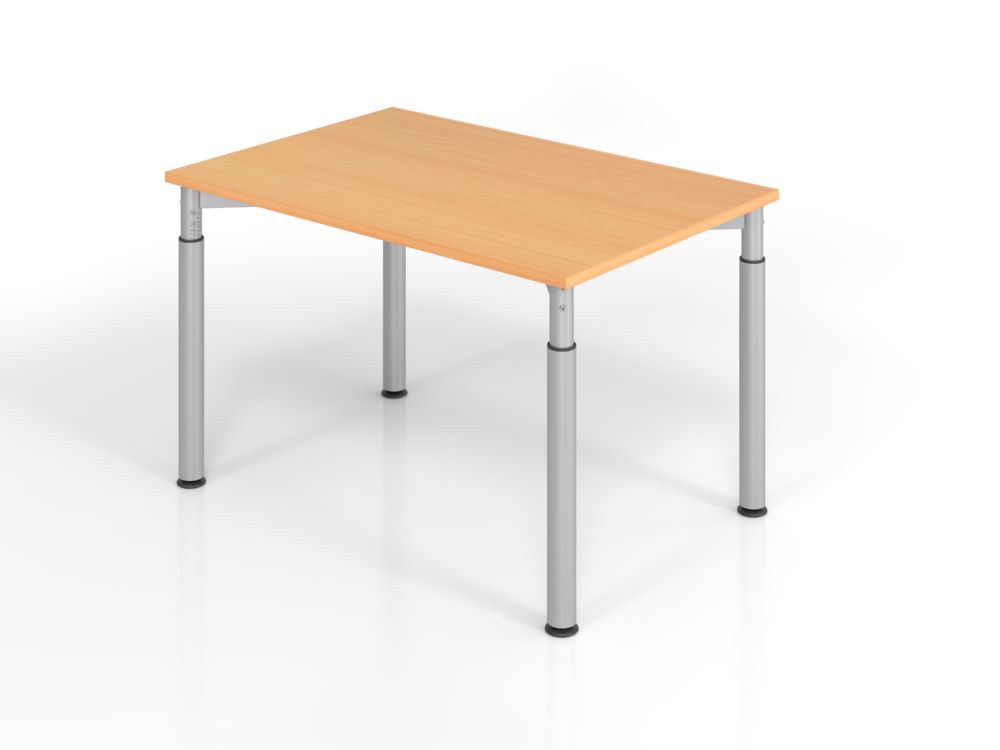 Produktbild Hammerbacher Schreibtisch 120 x 80 cm Platte aus Buche 25 mm