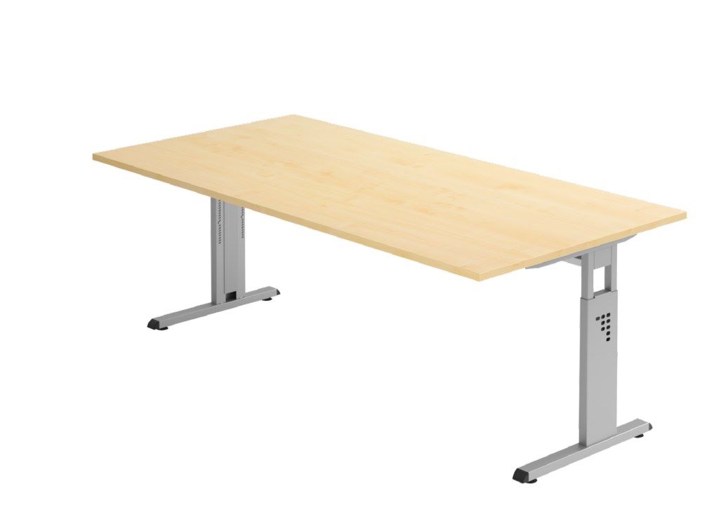 Produktbild Hammerbacher Schreibtisch OS2E C-Fuß 200 x 100 cm Ahorn Silber