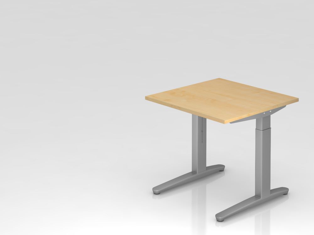 Produktbild Hammerbacher Schreibtisch C-Fuß-Gestell Silber 80 x 80 cm Ahorn
