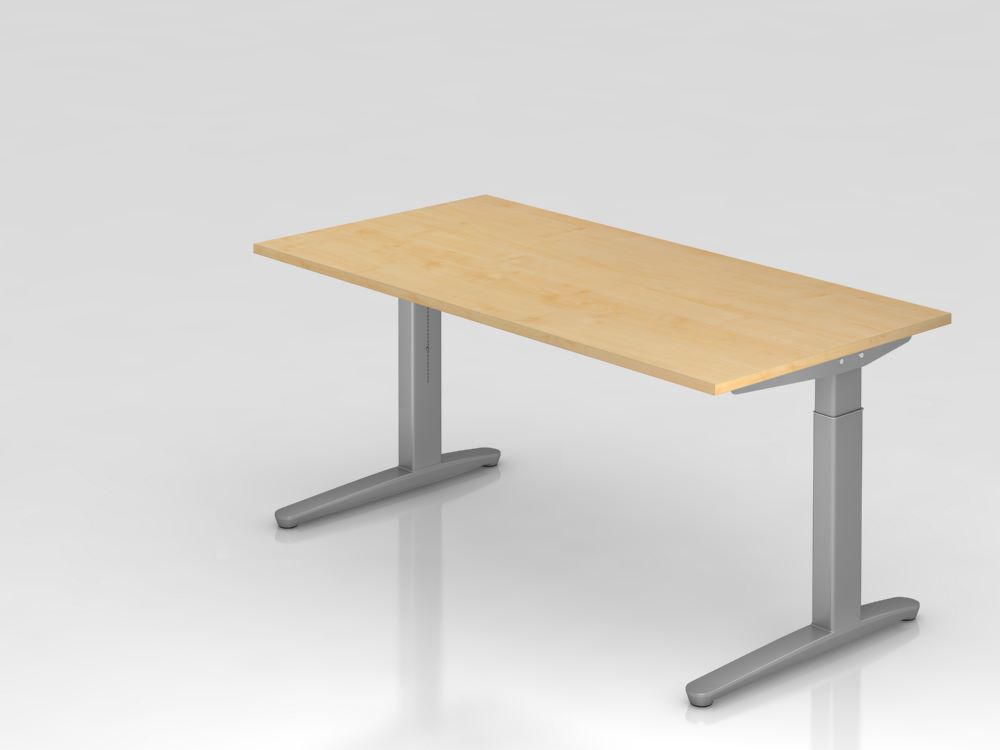 Produktbild Hammerbacher Schreibtisch C-Fuß 160 x 80 cm Ahorn / Silber