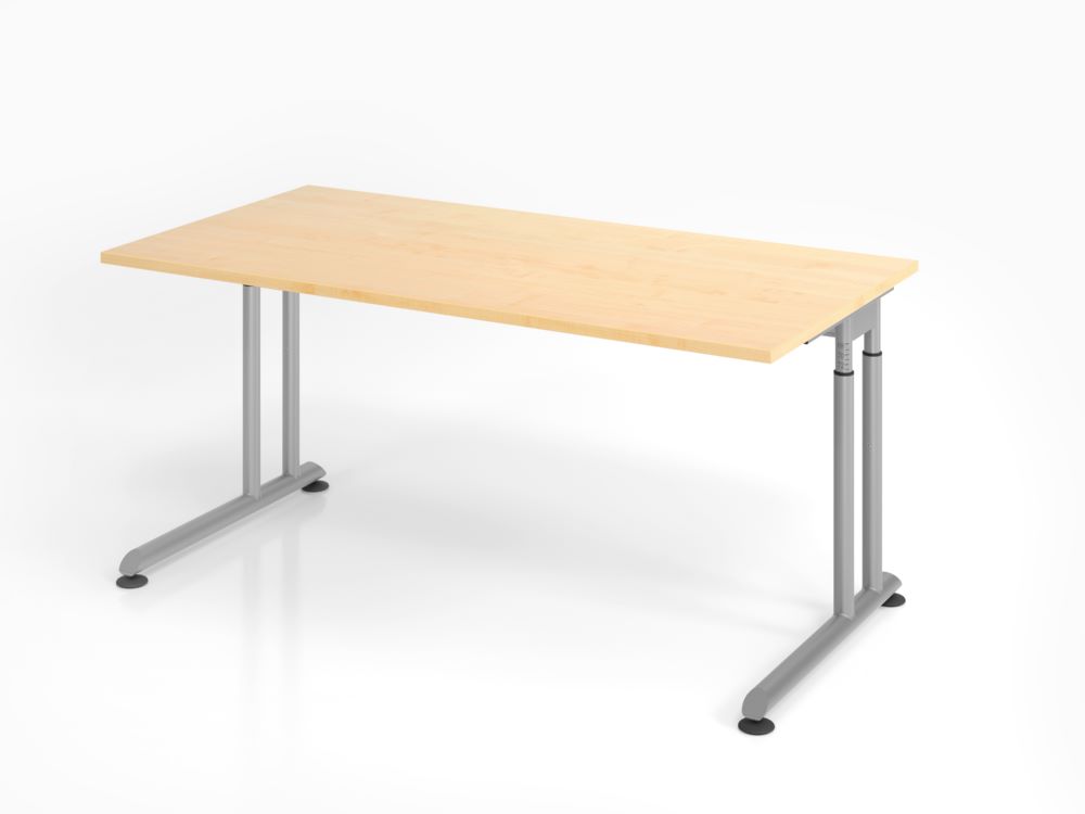 Produktbild Hammerbacher ZS16 Schreibtisch C-Fuß 160 x 80 cm Ahorn / Silber