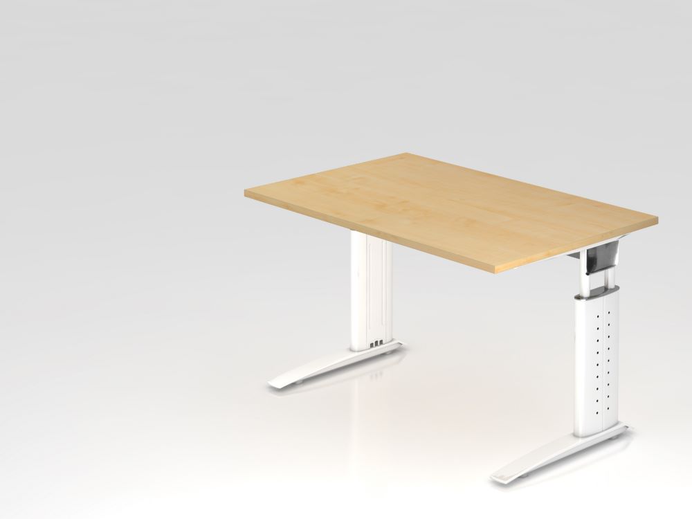 Produktbild Hammerbacher Schreibtisch C-Fuß Ahorn / Weiß 120 x 80 cm