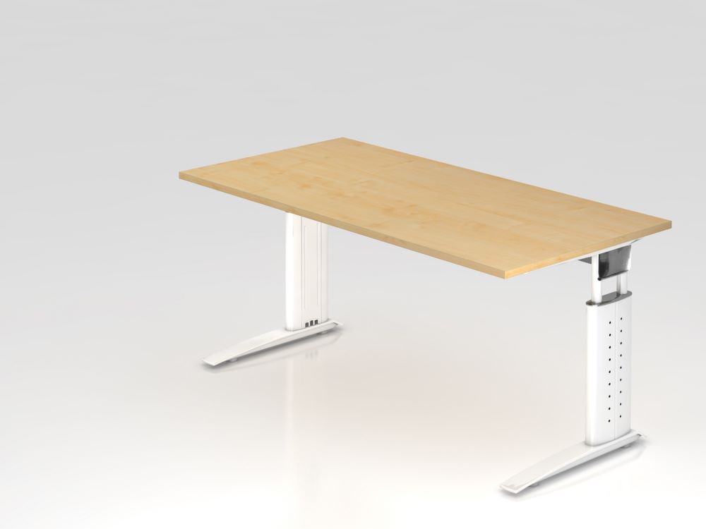 Produktbild Hammerbacher Schreibtisch C-Fuß-Gestell in Weiß 160 x 80 cm Ahorn