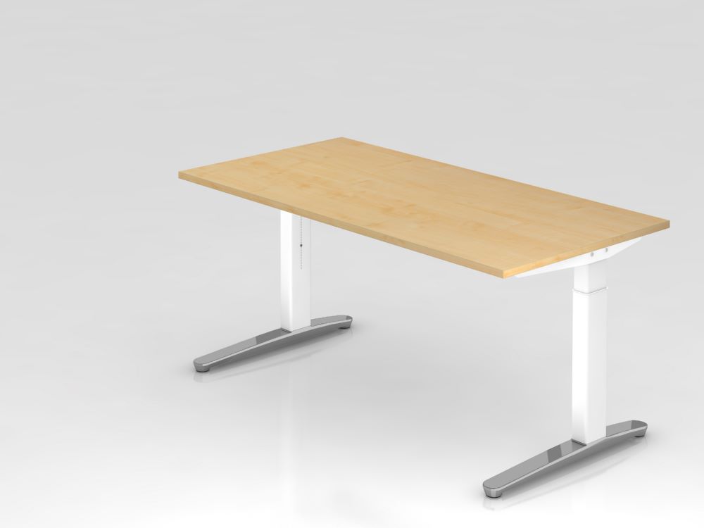 Produktbild Hammerbacher Schreibtisch XB16 C-Fuß 160 x 80 cm Ahorn / Weiß höheneinstellbar