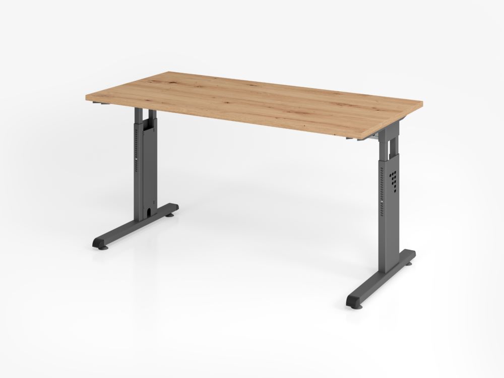 Produktbild Hammerbacher Schreibtisch C-Fuß 140 x 67 cm Asteiche / Graphit