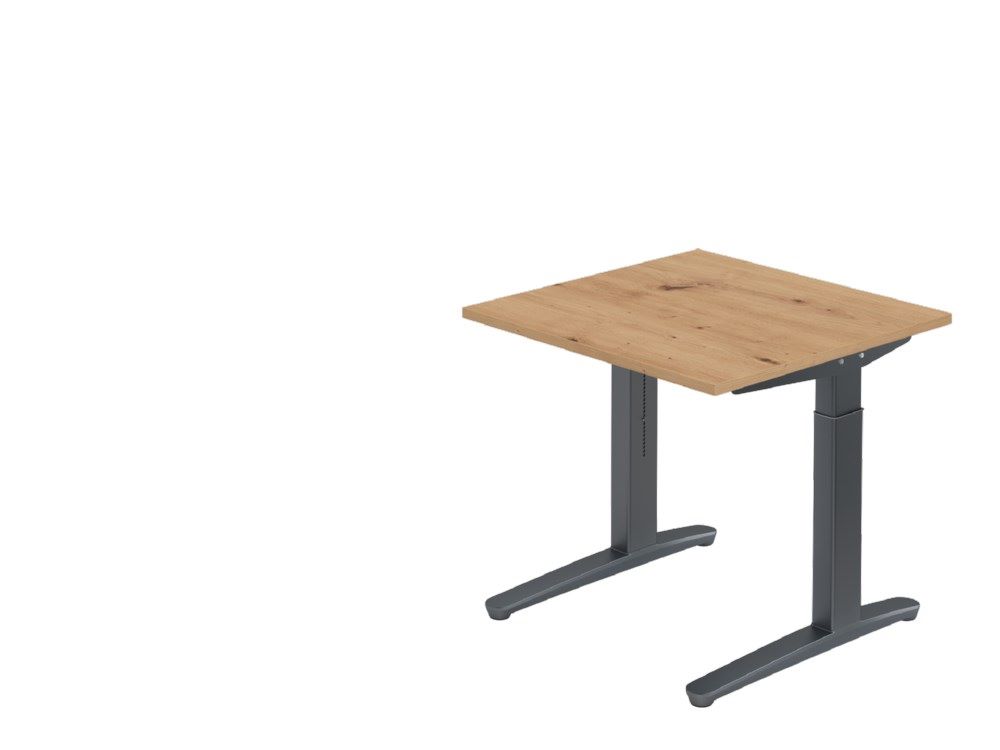 Produktbild Hammerbacher Schreibtisch C-Fuß 80 x 80 cm Asteiche Graphit