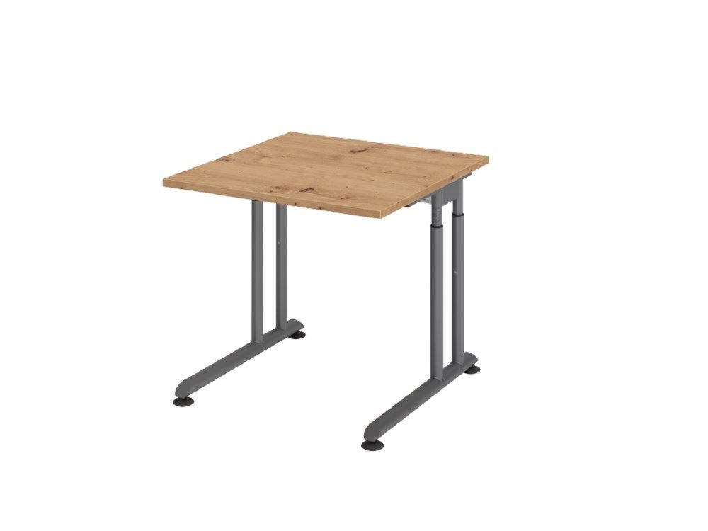 Produktbild Hammerbacher Schreibtisch C-Fuß 80 x 80 cm Asteiche Graphit