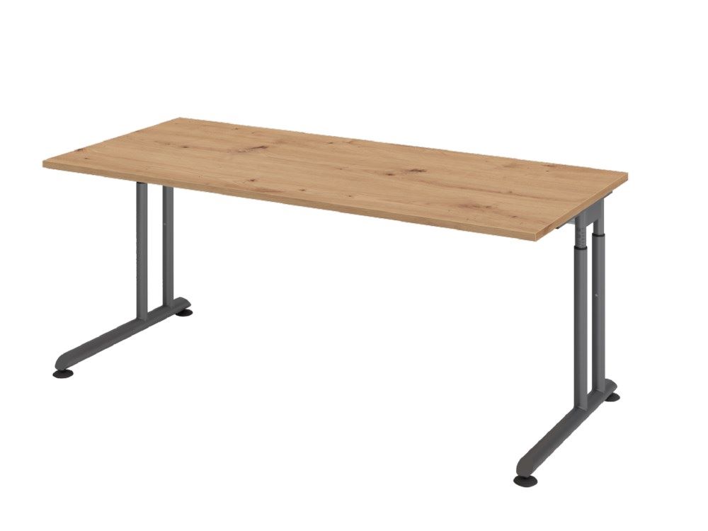 Produktbild Hammerbacher Schreibtisch C-Fuß 180 x 80 cm Asteiche Graphit