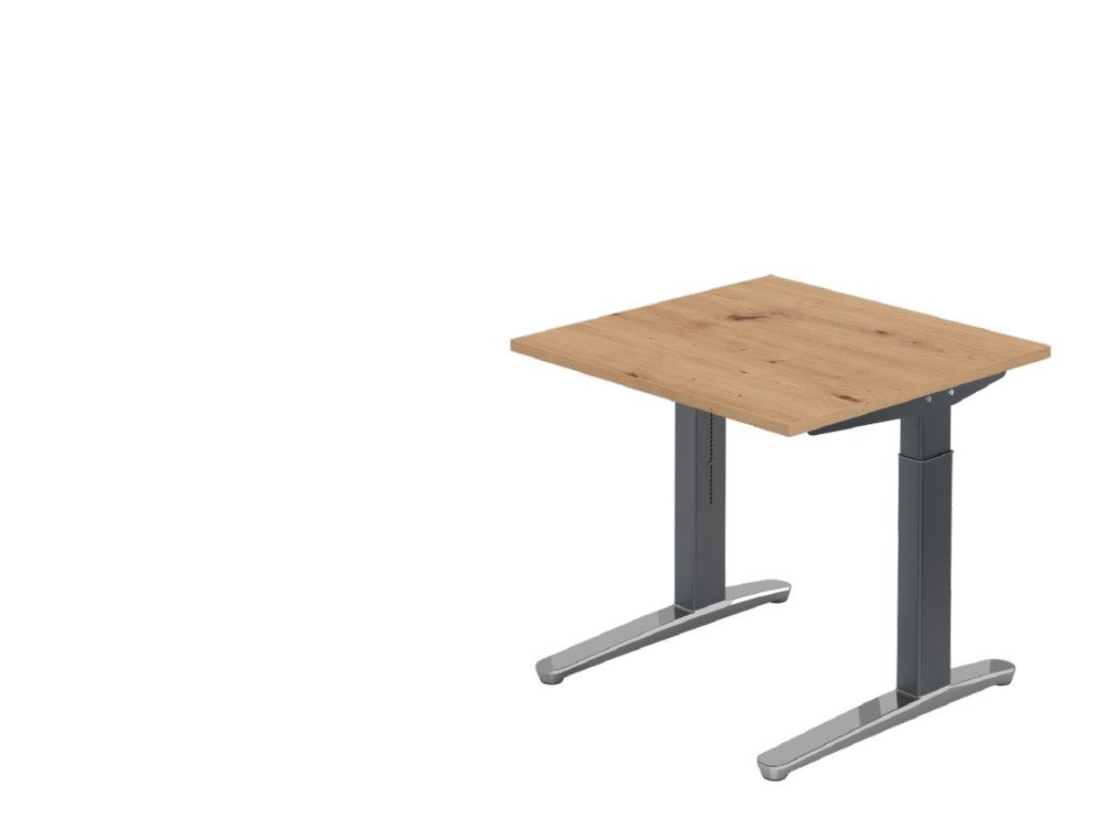 Produktbild Hammerbacher Schreibtisch C-Fuß 80 x 80 cm Asteiche / Graphit