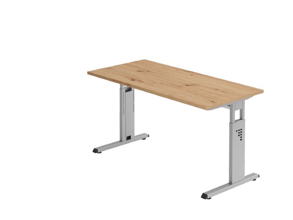 Produktbild Hammerbacher Schreibtisch C-Fuß 140 x 67cm Asteiche Silber