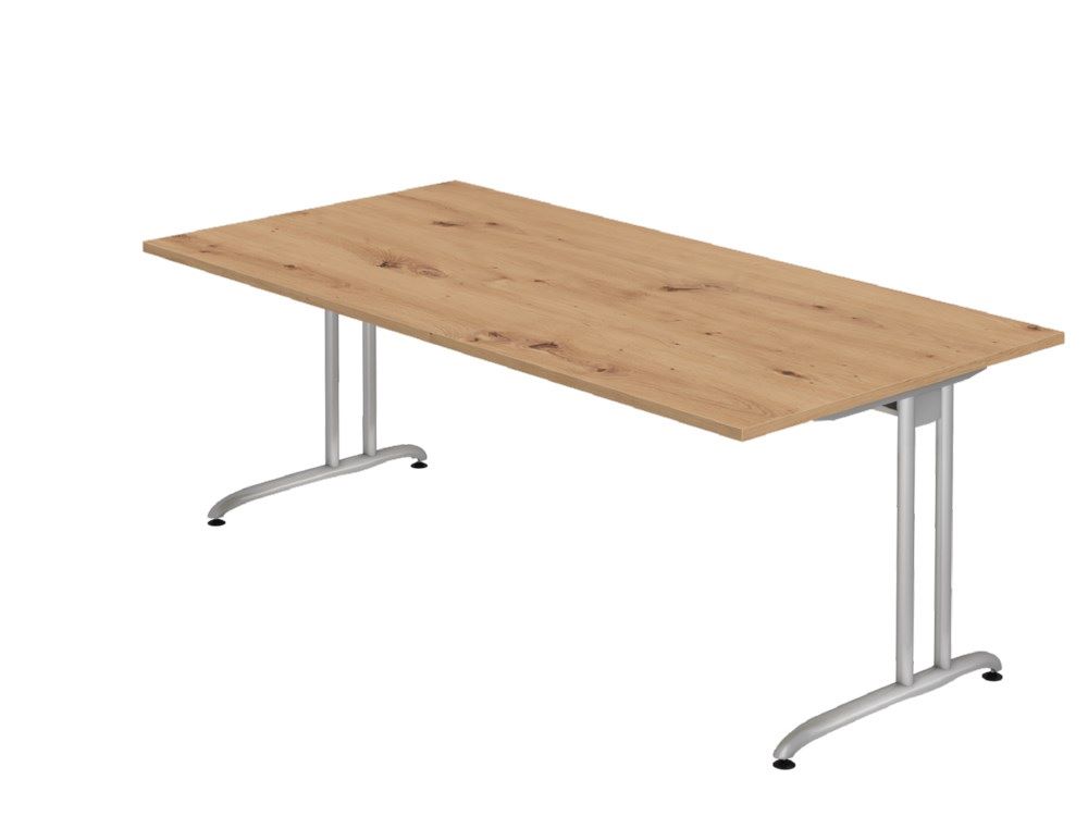 Produktbild Hammerbacher BS2E Schreibtisch C-Fuß 200 x 100 cm Asteiche Arbeitshöhe 72 cm