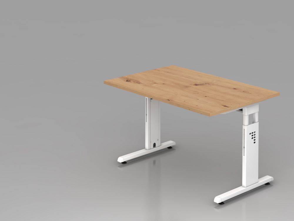 Produktbild Hammerbacher Schreibtisch C-Fuß OS12 120 x 80 cm Asteiche / Weiß