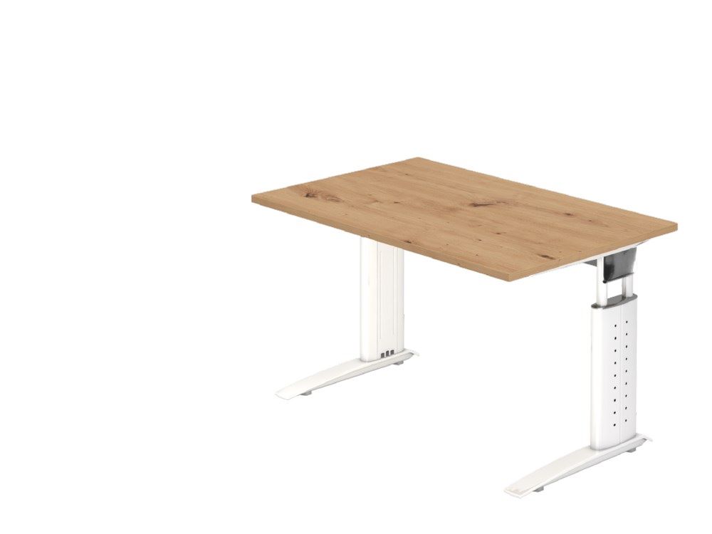 Produktbild Hammerbacher Schreibtisch C-Fuß 120 x 80 cm Asteiche / Weiß