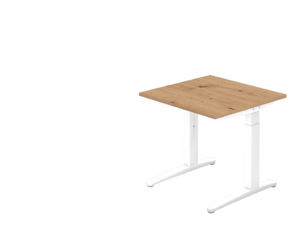 Produktbild Hammerbacher Schreibtisch C-Fuß 80 x 80 cm Asteiche Weiß