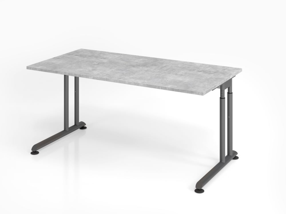Produktbild Hammerbacher Schreibtisch ZS16 C-Fuß 160 x 80 cm Beton / Graphit höheneinstellbar