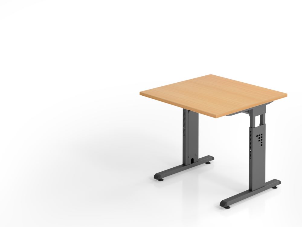 Produktbild Hammerbacher Schreibtisch C-Fuß-Gestell in Graphit 80 x 80 cm Buche