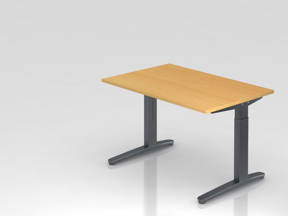 Produktbild Hammerbacher Schreibtisch C-Fuß 120 x 80 cm Buche