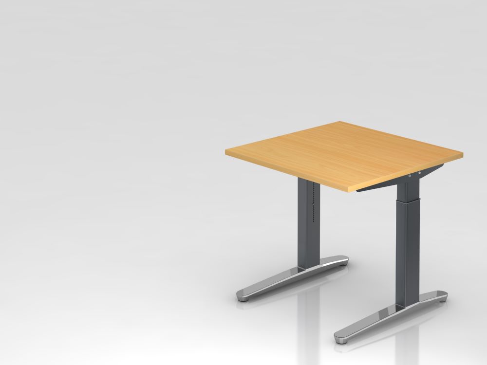 Produktbild Hammerbacher Schreibtisch XB08 C-Fuß 80 x 80 cm Buche / Graphit höheneinstellbar