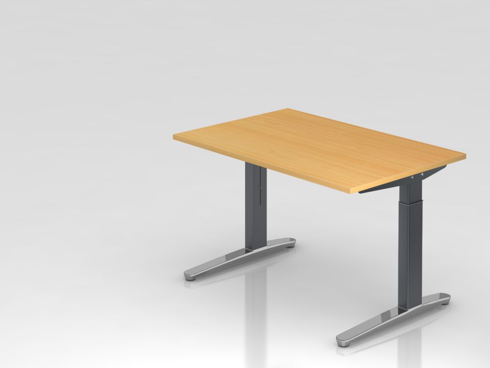 Produktbild Hammerbacher Schreibtisch C-Fuß Buche 120 x 80 cm