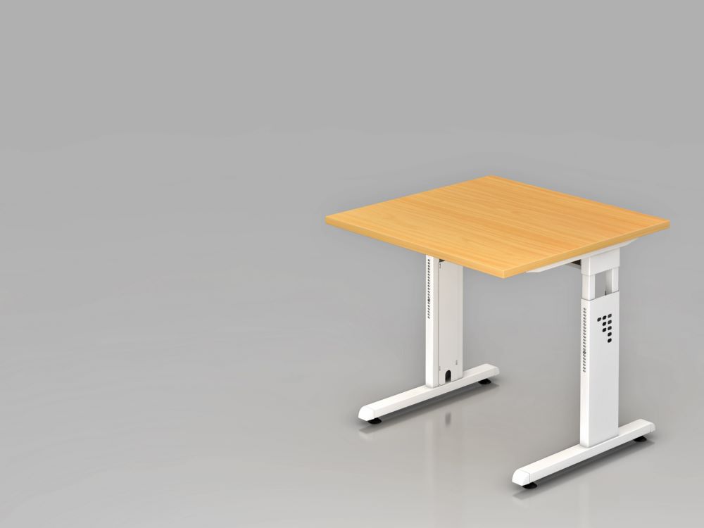 Produktbild Hammerbacher Schreibtisch 80 x 80 cm Buche C-Fuß Gestell in Weiß