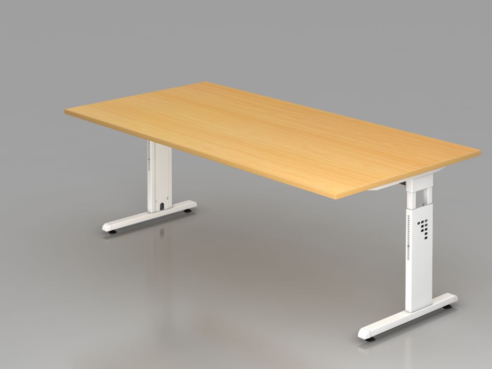 Produktbild Hammerbacher chreibtisch C-Fuß 200 x 100 cm Buche C-Fuß-Gestell in Weiß