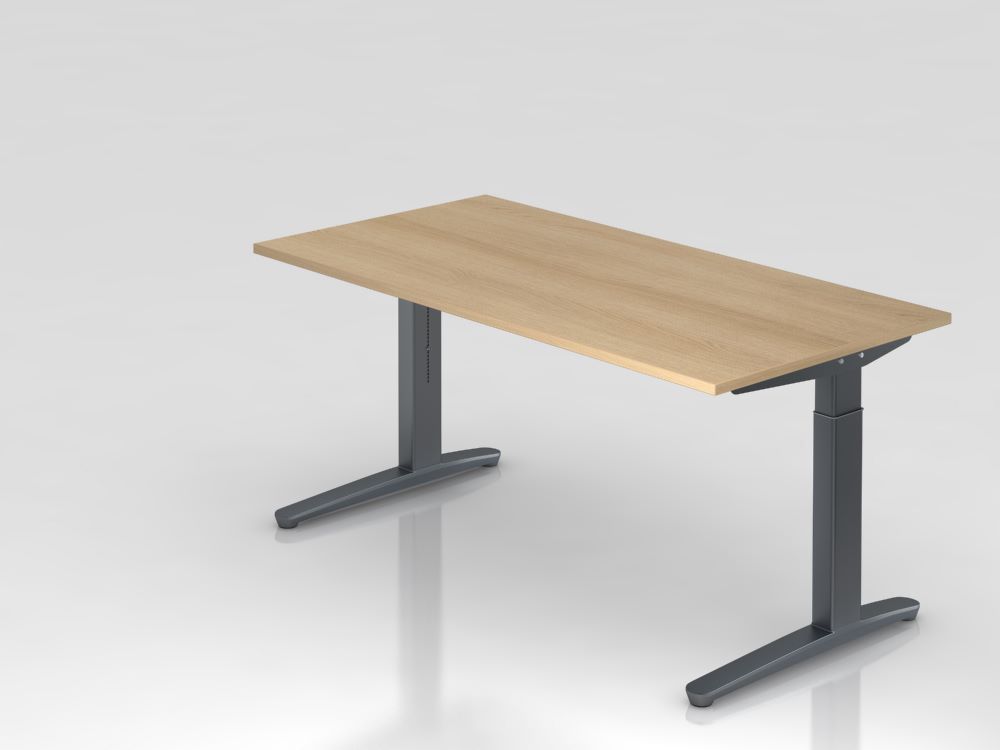 Produktbild Hammerbacher XB16 Schreibtisch C-Fuß Eiche / Graphit 160 x 80 cm