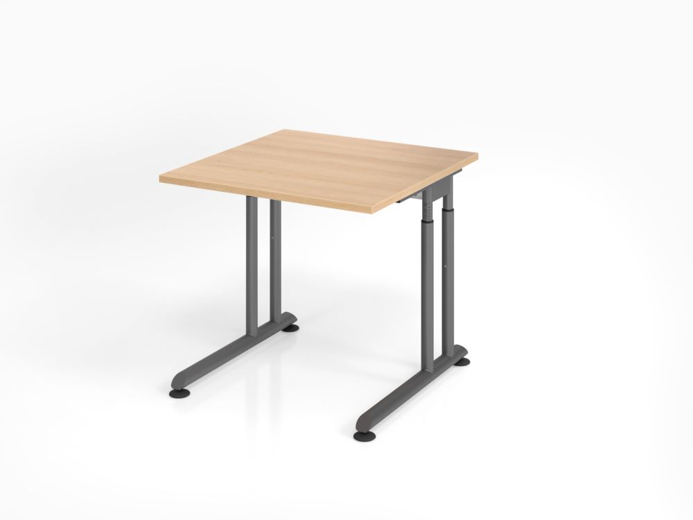 Produktbild Hammerbacher ZS08 Schreibtisch C-Fuß 80 x 80 cm Eiche / Graphit