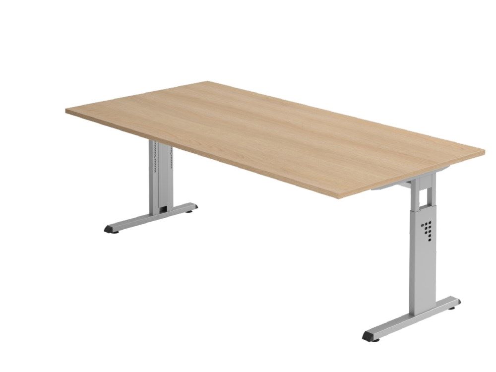 Produktbild Hammerbacher Schreibtisch C-Fuß 200 x 100 cm Eiche Silber