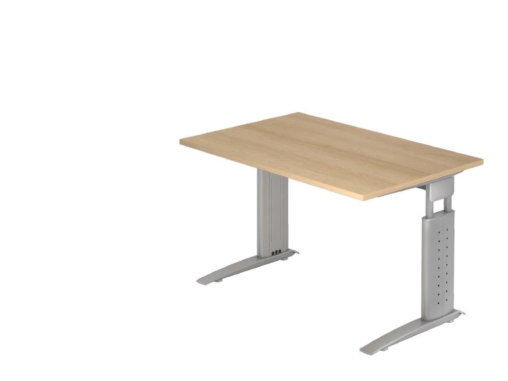 Produktbild Hammerbacher Schreibtisch C-Fuß 120 x 80 cm Eiche / Silber