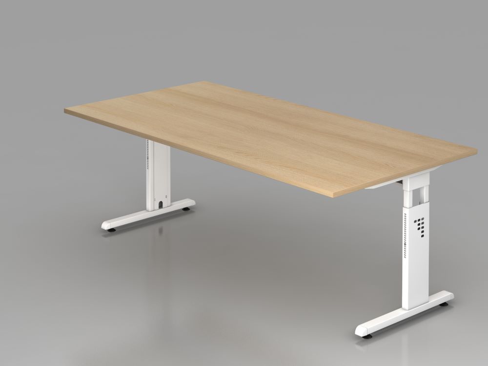 Produktbild Hammerbacher Schreibtisch OS2E C-Fuß 200 x 100 cm Eiche / Weiß