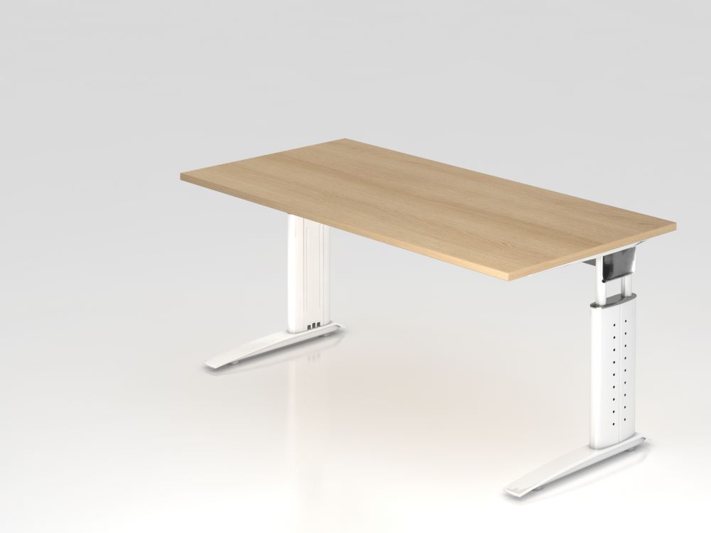 Produktbild Hammerbacher Schreibtisch US16 C-Fuß 160 x 80 cm Eiche / Weiß