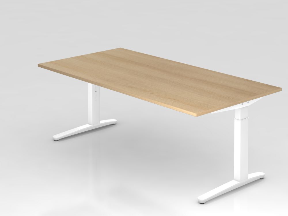 Produktbild Hammerbacher Schreibtisch rechteckig 200 x 100 cm Platte 25 mm Eiche