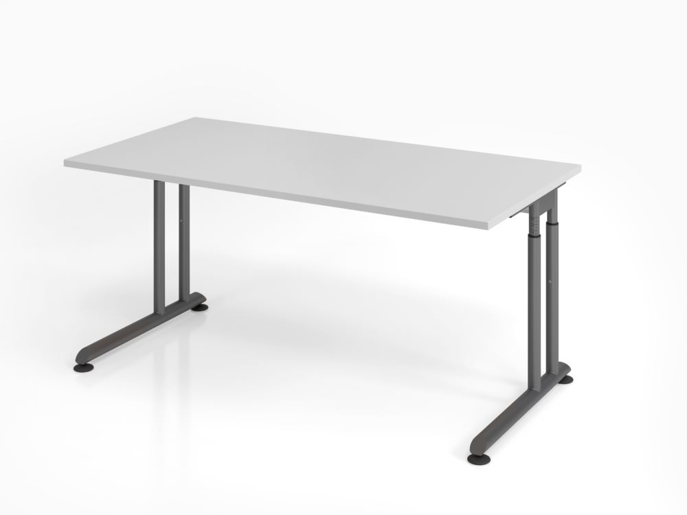 Produktbild Hammerbacher Schreibtisch ZS16 C-Fuß 160 x 80 cm Grau / Graphit höheneinstellbar