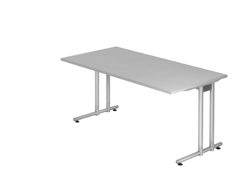 Produktbild Hammerbacher Schreibtisch NS16 C-Fuß 160 x 80 cm Grau / Silber Arbeitshöhe 72 cm