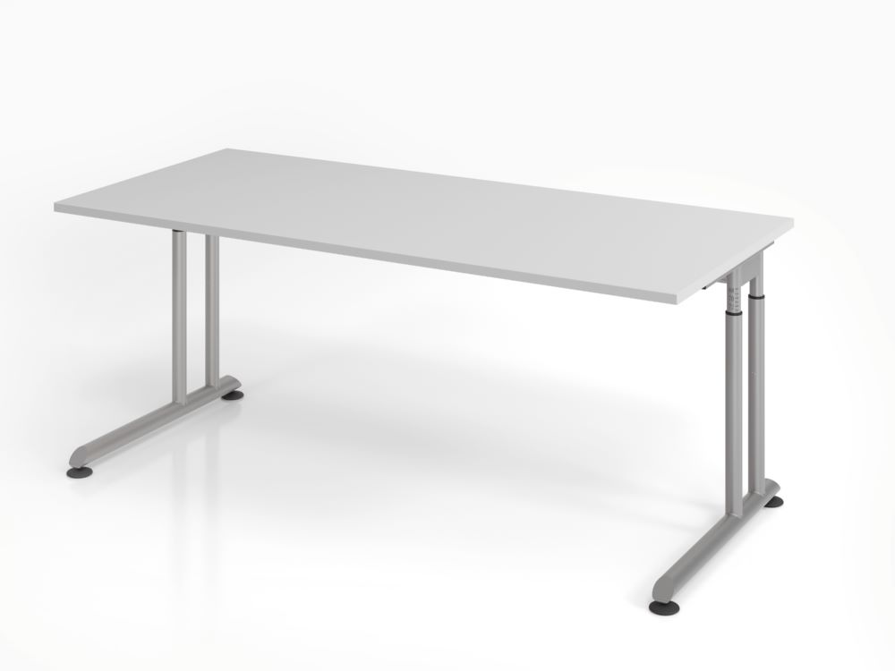 Produktbild Hammerbacher Schreibtisch ZS19 C-Fuß 180 x 80 cm Grau / Silber