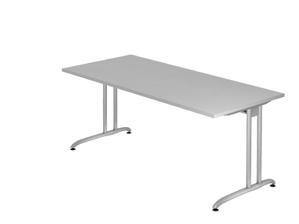 Produktbild Hammerbacher Schreibtisch C-Fuß 180 x 80 cm in Grau Arbeitshöhe 72 cm