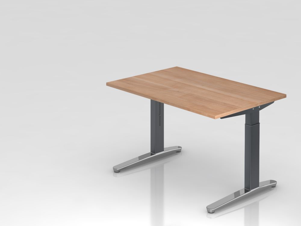 Produktbild Hammerbacher XB12 Schreibtisch C-Fuß 120 x 80 cm Nussbaum / Graphit