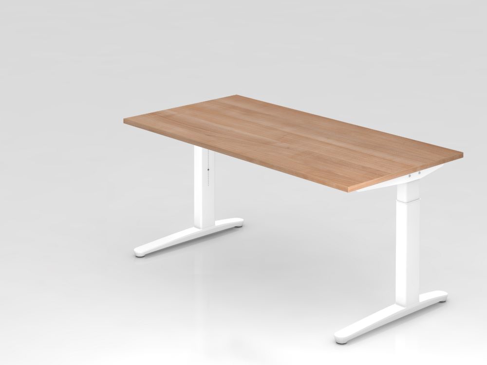 Produktbild Hammerbacher Schreibtisch C Fuß 160 x 80 cm Platte in Nussbaum