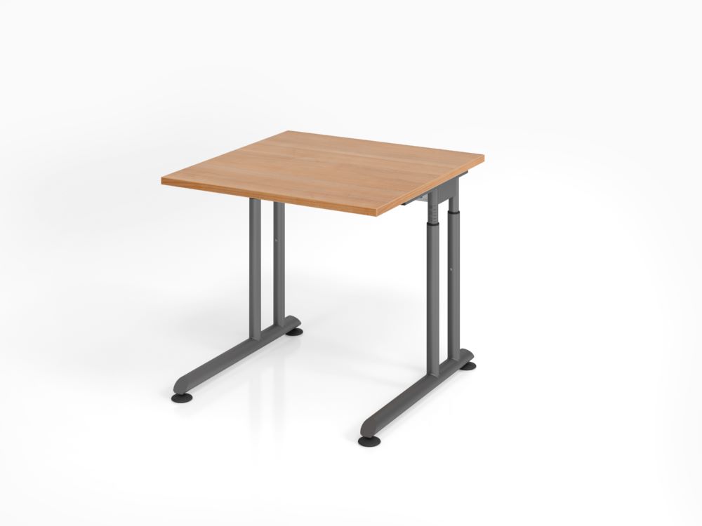Produktbild Hammerbacher Schreibtisch ZS08 C-Fuß 80 x 80 cm Nussbaum / Graphit