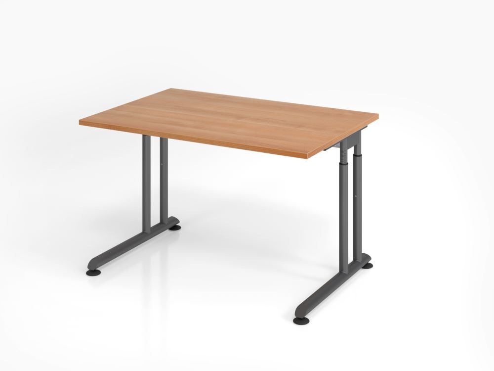 Produktbild Hammerbacher Schreibtisch ZS12 C-Fuß höheneinstellbar 120 x 80 cm Nussbaum / Graphit