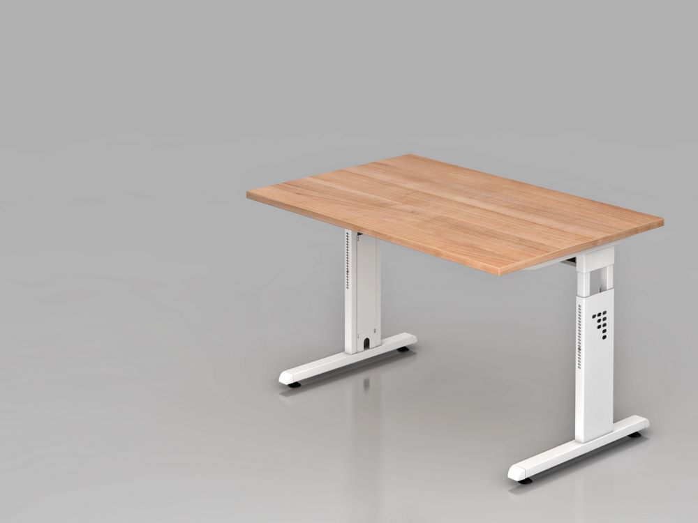 Produktbild Hammerbacher Schreibtisch OS12 C-Fuß 120 x 80 cm Nussbaum / Weiß