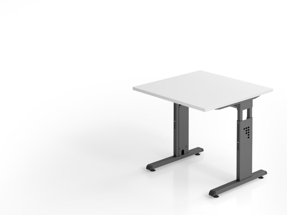 Produktbild Hammerbacher Schreibtisch C-Fuß 80x80cm Weiß/Graphit