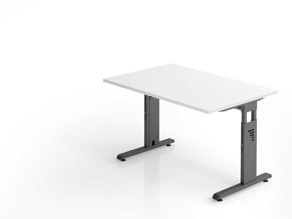 Produktbild Hammerbacher Schreibtisch C-Fuß 120 x 80 cm Weiß C-Fuß Gestell in Graphit