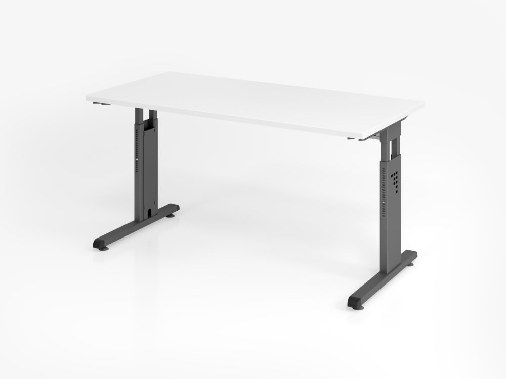Produktbild Hammerbacher Schreibtisch OS614 C-Fuß 140 x 67 cm Weiß / Graphit