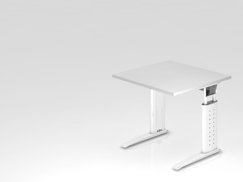 Produktbild Hammerbacher Schreibtisch C-Fuß 80 x 80 cm Weiß / Weiß