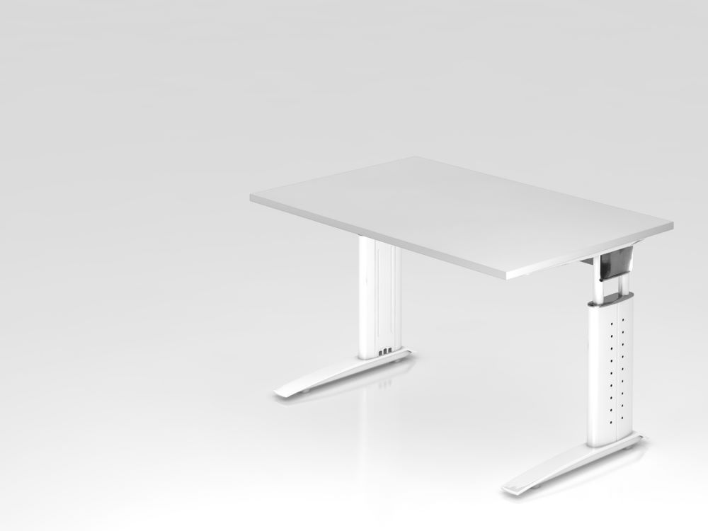 Produktbild Hammerbacher Schreibtisch C-Fuß-Gestell in Weiß 120 x 80 cm Weiß