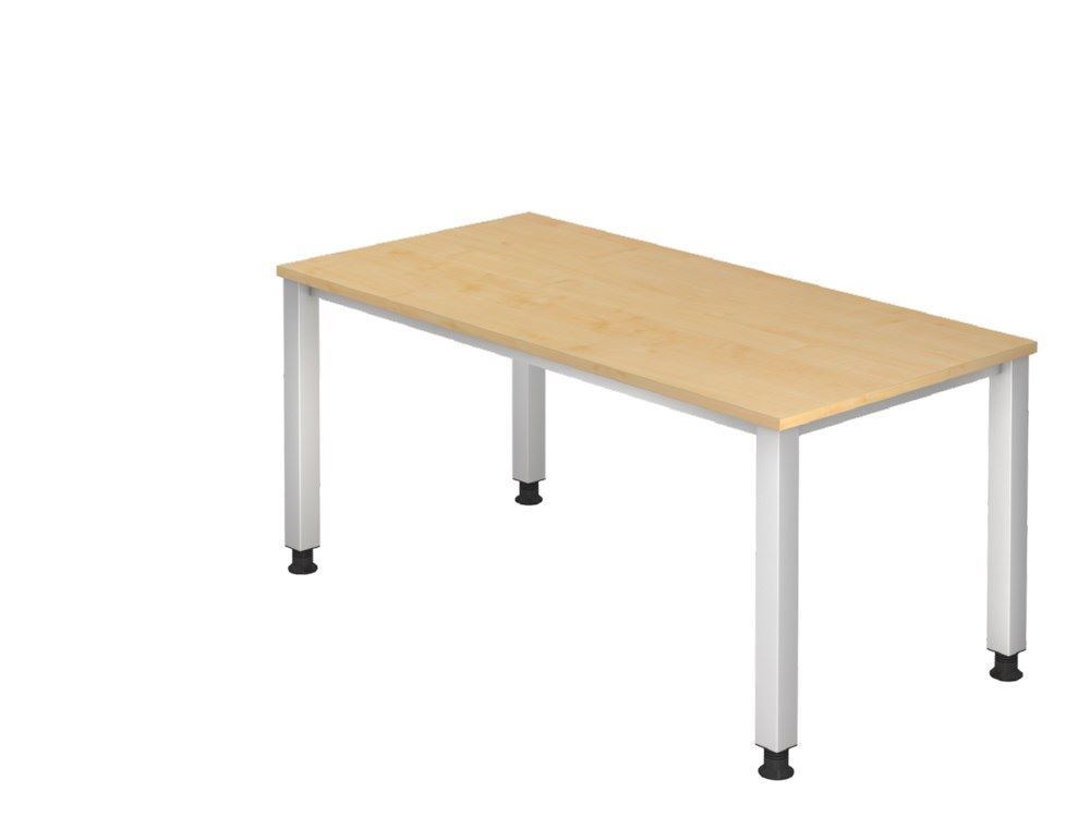 Produktbild Hammerbacher Schreibtisch 4 Fuß eckig 160 x 80 cm Ahorn