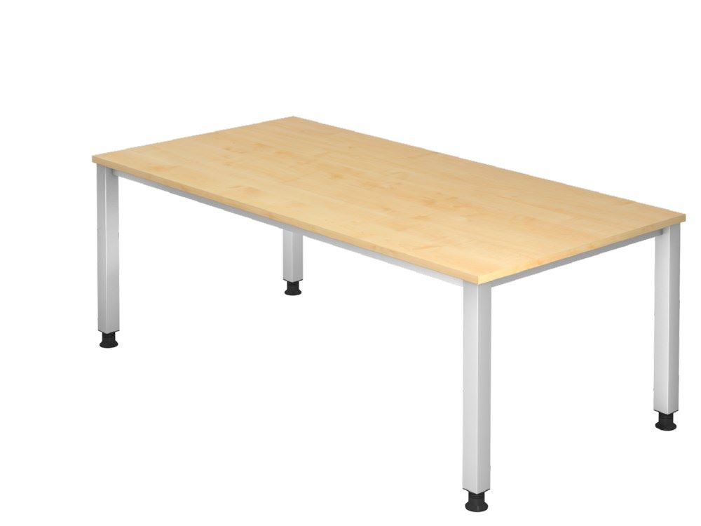 Produktbild Hammerbacher QS2E Schreibtisch 4 Fuß eckig 200 x 100 cm Ahorn